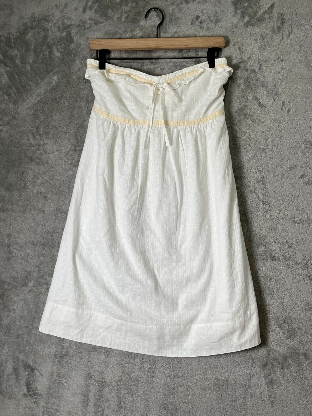 J.Crew Cotton Strapless Midi Dress Eyelet Texture Cottagecore Summer Size 4 New